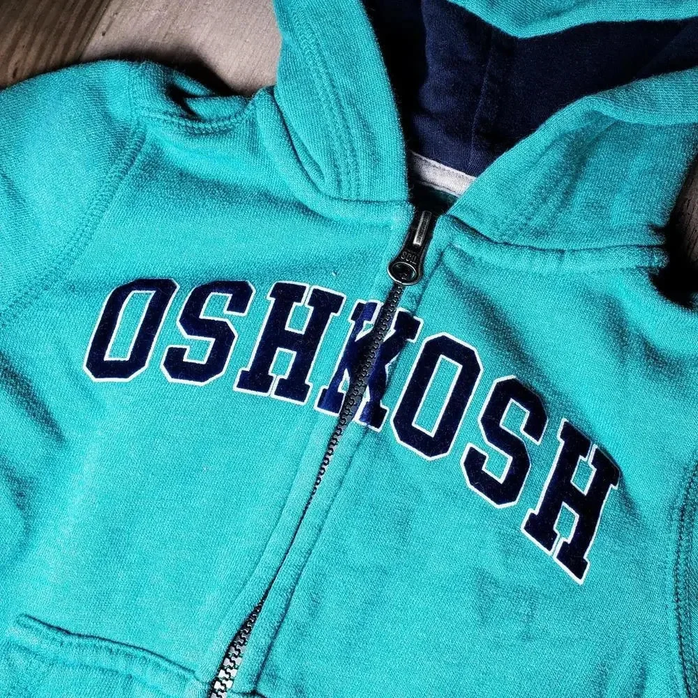 OshKosh B'gosh Green Full Zip Hoodie, Size 2T